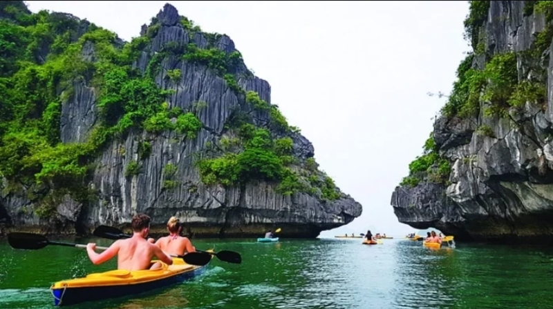 Vịnh Lan Hạ hấp dẫn du khách bởi làn nước xanh trong và những đảo đá kỳ vĩ. 