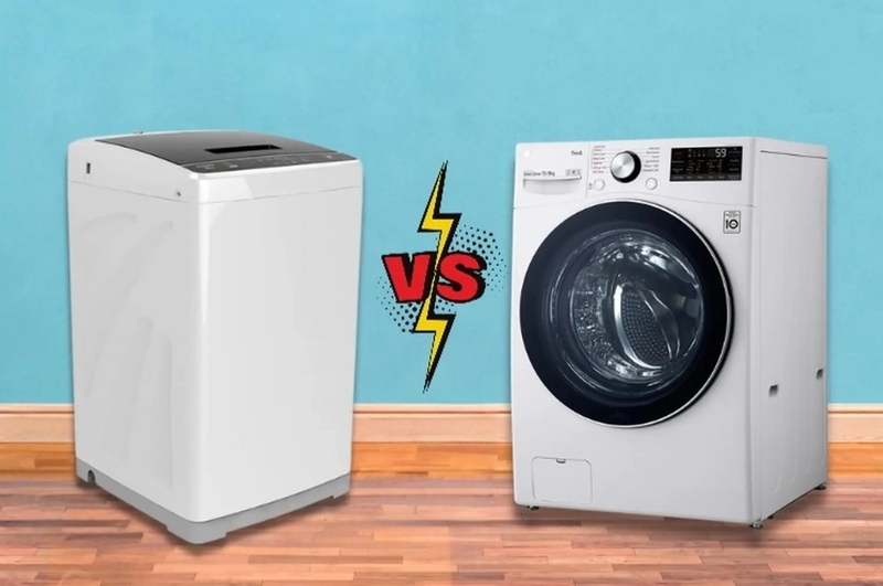 Máy giặt cửa trước tiết kiệm nước và giặt sạch tốt, còn máy cửa trên dễ dùng và có giá mềm hơn. 